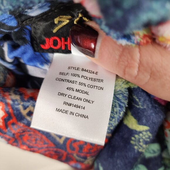 NWT Johnny Was Joan Zip Sherpa Jacket Reversible Dreamer Blu Medium - Picture 15 of 16